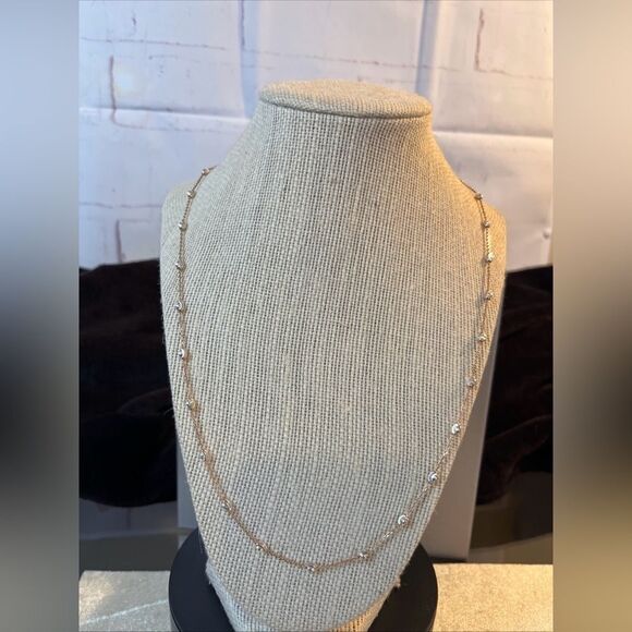 24” Multi Tone Gold Over 925 Italian Sterling Silver Moon Cut Necklace - Picture 5 of 16